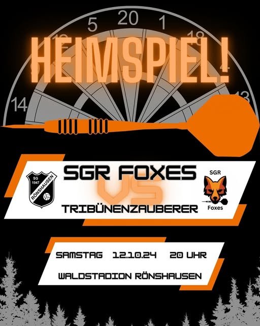 Plakat: Heimspiel SGR Foxes gegen die Tribünenzauberer im Waldstadion Rönshausen